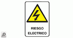 Cartel  RIESGO ELECTRICO 150x110mm adhesiva