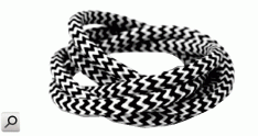 Cable textil vaina redon 2x0,50mm2 BL-NE zig