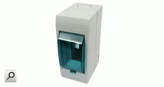Caja TM Din   2 b ext PVC  GRI c-puerta fume