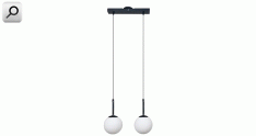 Artef colgar  2xG9 globo d130 vid-opal NEG m